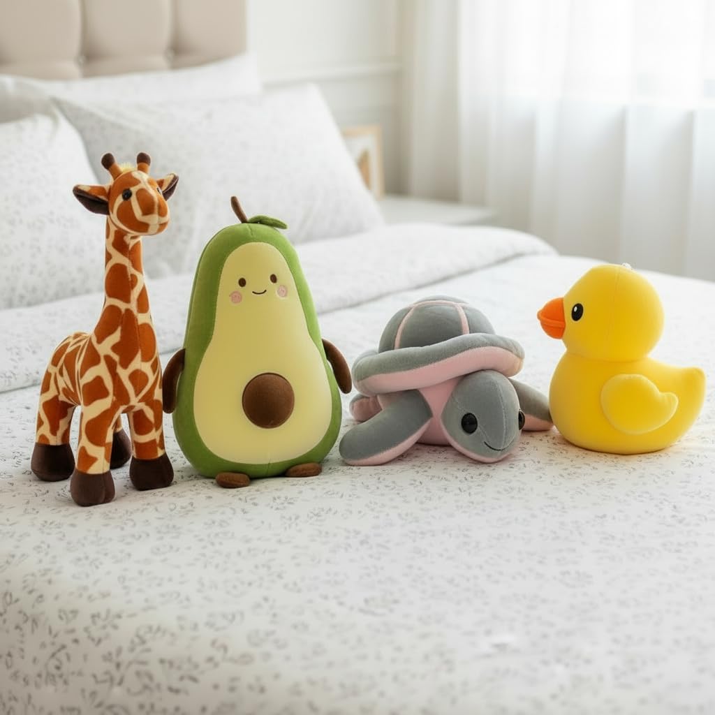 Cute Plush Stuffed Toy Set - Giraffe, Avocado & More -1