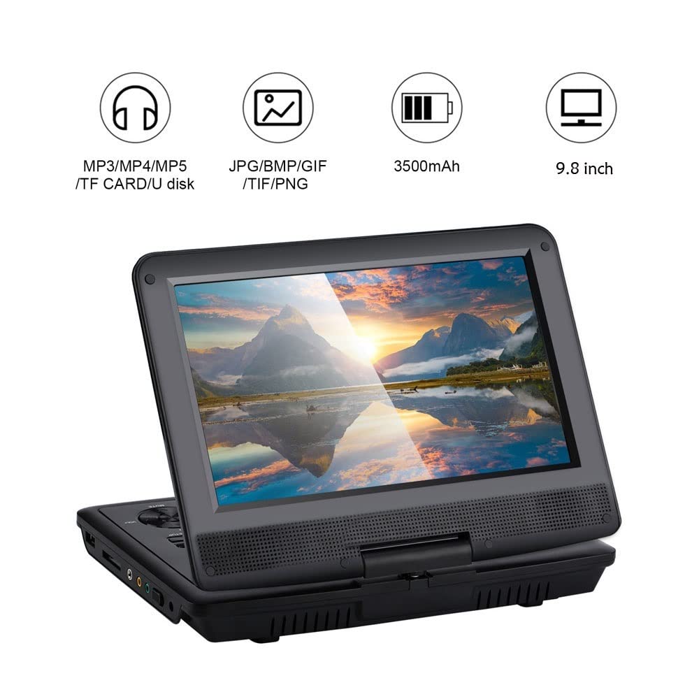 Lettori TV con Schermo da 7,8 Pollici Lettore Dvd HD Lettore Dvd Portatile TV VCD Giochi CD con Gamepad,Compatibilità Multiformato