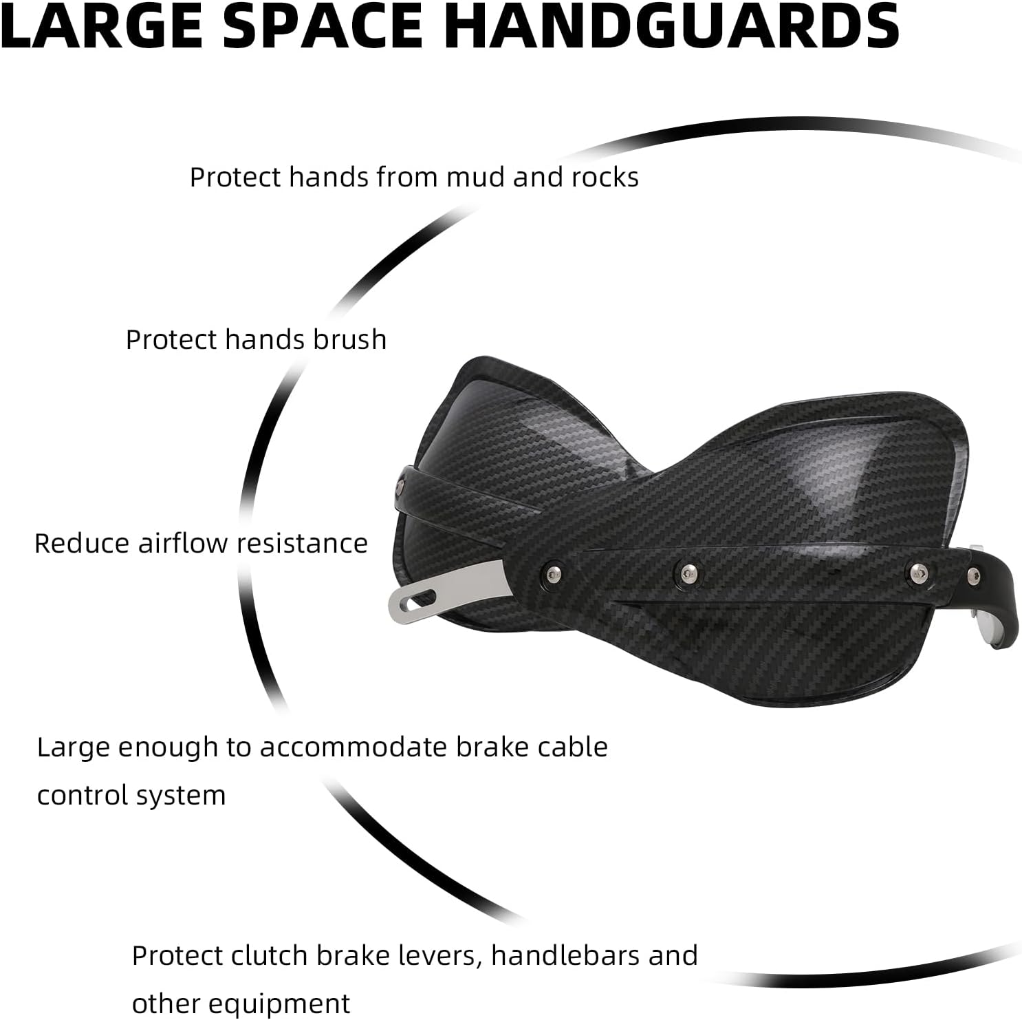 JFG RACING Dirt Bike Handguards,Imitation Carbon Fiber Universal Motorcycle Handguards Hand Guards for 7/8'' and 1 1/8'' Brush Bar ATV Pit off Road Motocross Enduro MX