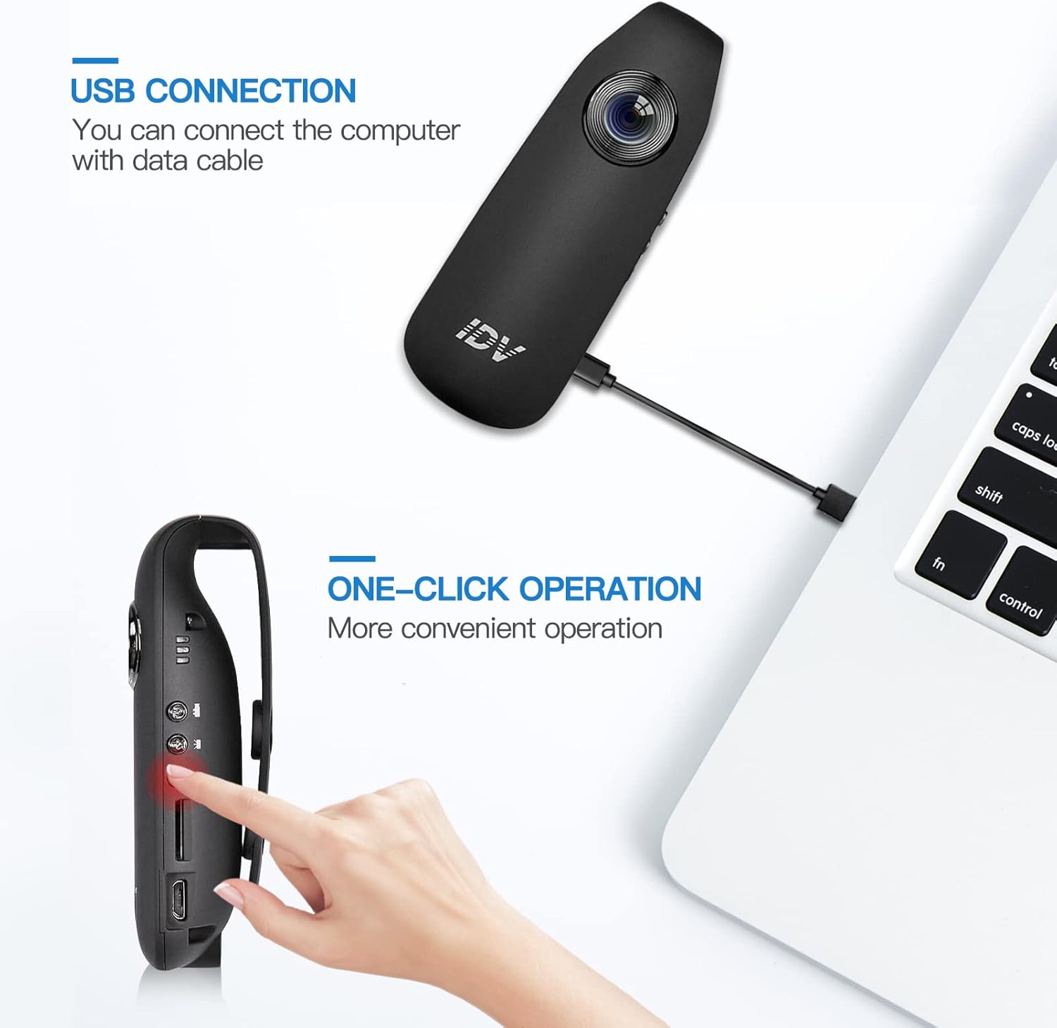 CAMMHD E3 1080P Body Camera with Audio and Video Recording, 32GB Small Body Cam with 560mAh Battery, Wearable Camera for Work, Home, Pets, Kids，Travel