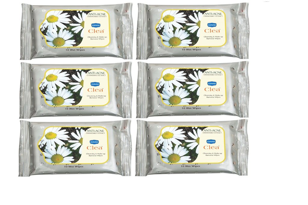 GINNI CLEA Cleansing & Makeup Remover Wipes (Pack of 6) (10 Wipes Per Pack) (ANTIACNE)-image-39