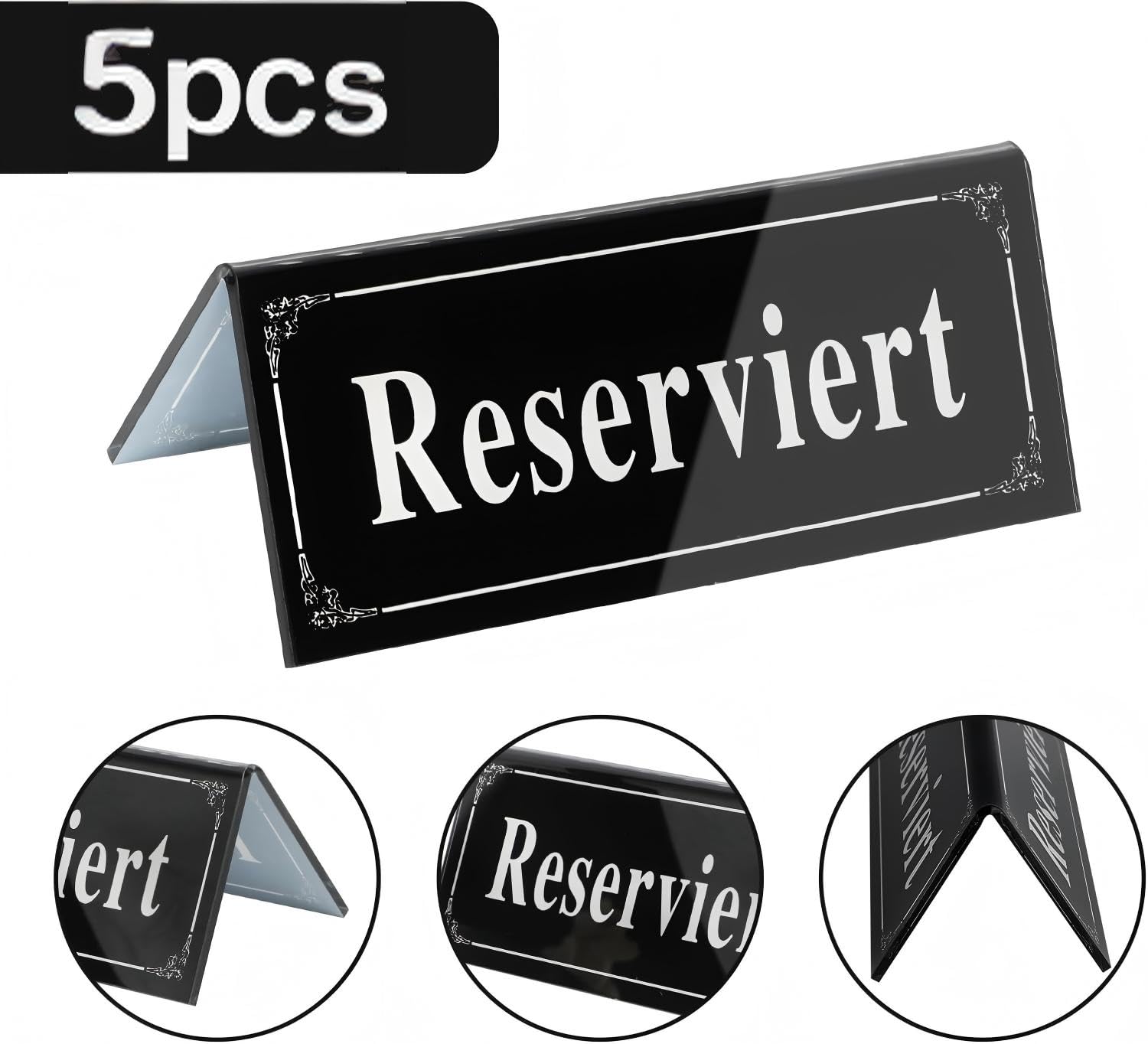 5 Stück Acryl Reserviert schilder Tischschild 12 * 6cm Reservierte Tischkarten Gastreservierung Tisch-Sitzschild Für Restaurant Hochzeit Sitzreservierung