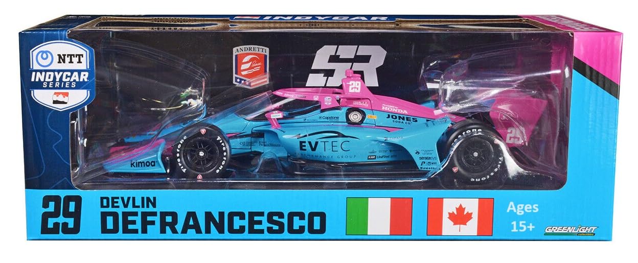 Greenlight 11219 2023 NTT IndyCar Series - #29 Devlin DeFrancesco/Andretti Steinbrenner Autosport, EVTEC Performance Group (Road Course Configuration) 1:18 Scale