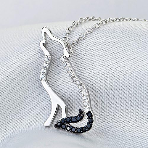 YFN Wolf Pendant Necklace 925 Sterling Silver Cubic Zirconial Wolf Moon Necklace 18" Birthday Day Jewelry for Girlfriend Wife - Image 5