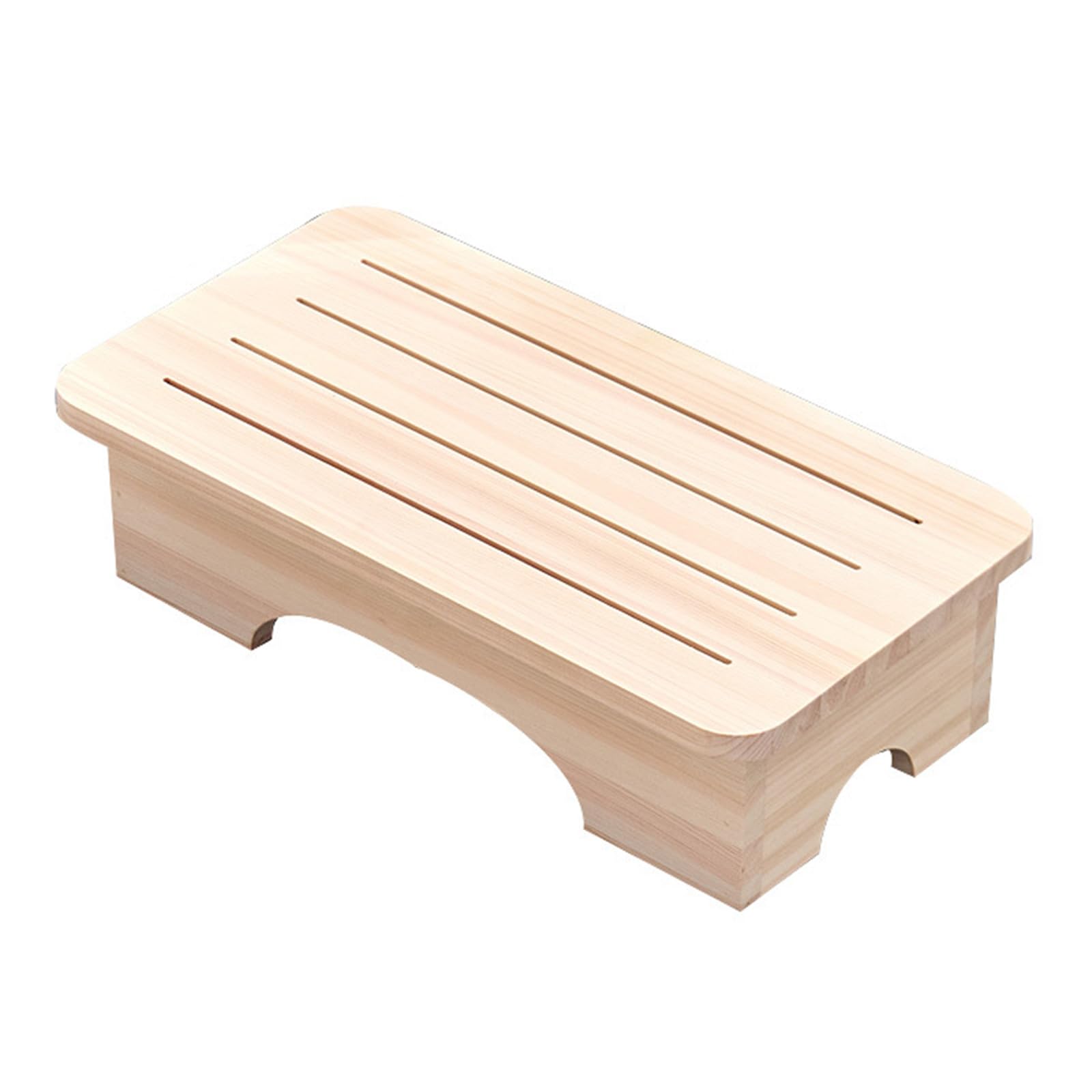 Taburete de madera maciza, estético, natural, para uso doméstico, multiusos, reposapiés, compacto, para sala de estar