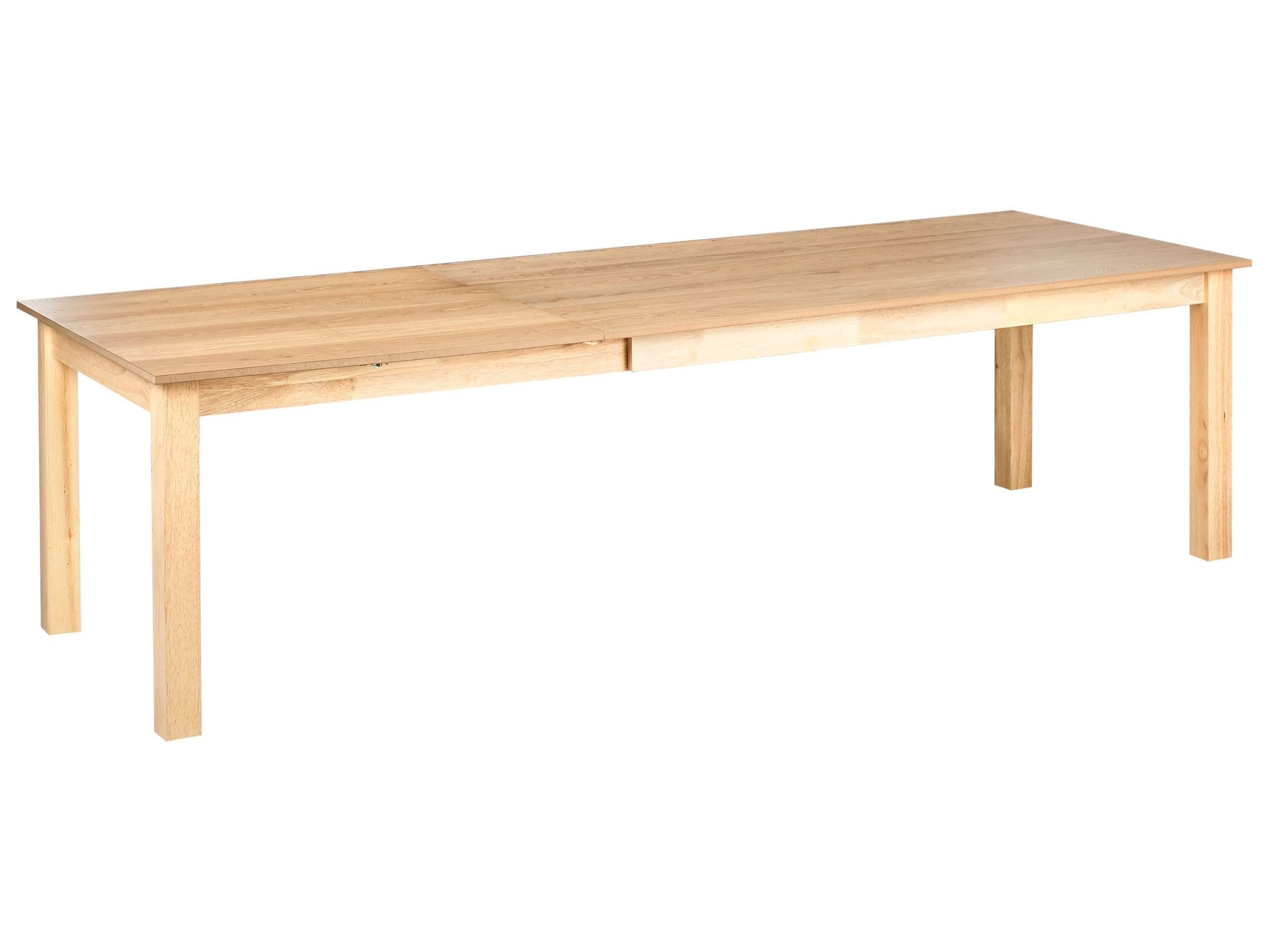 Beliani Table de Salle à Manger Extensible Placage en Frêne Rectangulaire 180/280 x 100 cm Pieds en Bois Massif Finition Naturelle Marron Clair Madura