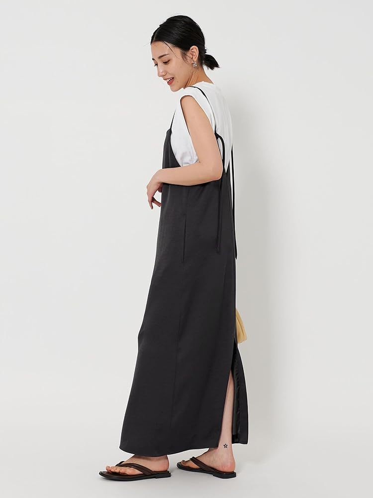 ユナイテッドアローズ ポリエステルサテン キャミワンピース ブラウン系 ブラック 中古・古着通販】MARW UNITED ARROWS (マルゥ ユナイテッド