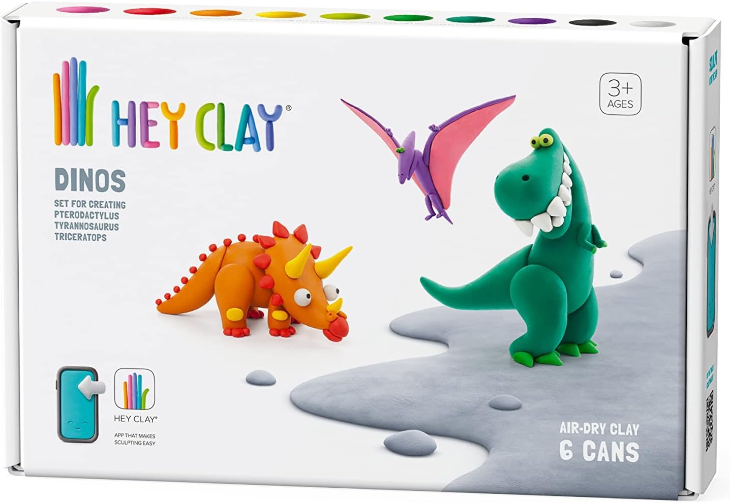Sponsored Ad – HEY CLAY -DIY Dinos: Pterodactylus, Triceratops, Tyrannosaurus Plastic Creative Modelling Air-Dry Clay For Kids 6 Cans