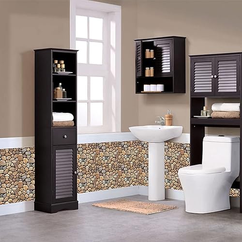 Miniatura 3 de Paneles de pared 3D de rocas, 10 unidades, paneles de pared 3D autoadhesivos, papel tapiz 3D de PVC para decoración de pared interior, baño,