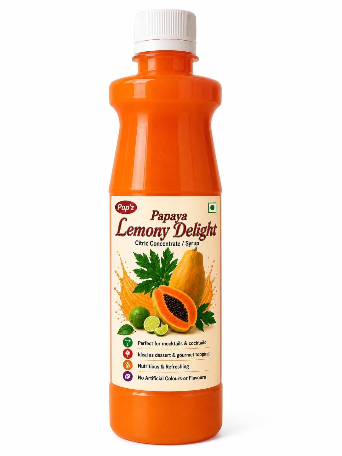 THOMAS BIOTECH Pap’Z LEMONY DELIGHT: Citric flavored Papaya Fruit Concentrate, Syrup/Squash/Mocktail/RTS Base/Juice, 600 g Bottle (To Make 2.0-3.0 L drinks)-image-27