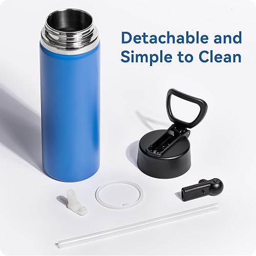 Miniatura 7 de Tapa de popote para Hydro Flask 12, 16, 18, 20, 32, 64 onzas, botella de agua de boca ancha, tapa de repuesto con popote para botellas de boca ancha