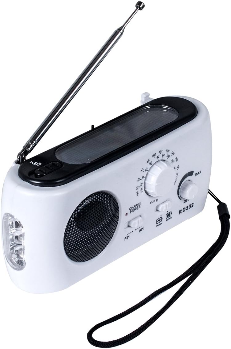 Amazon.com: Hand Crank Flashlight Radio Emergency Cell Phone Charger ...