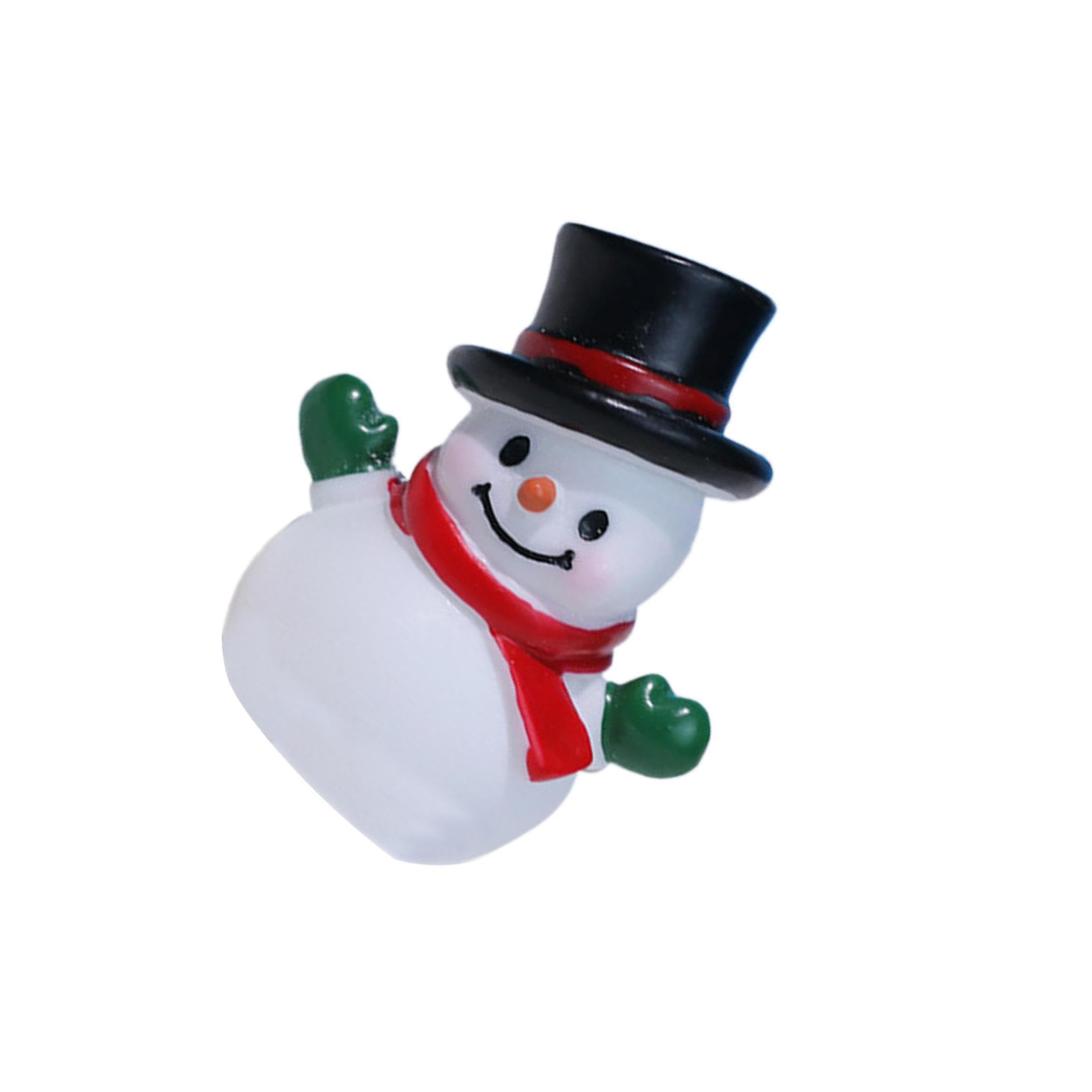 PIXZCSA Festive Handcrafted Christmas Snowman Miniature For Desk And Living Room Ornament Christmas Snowman Statue Miniature