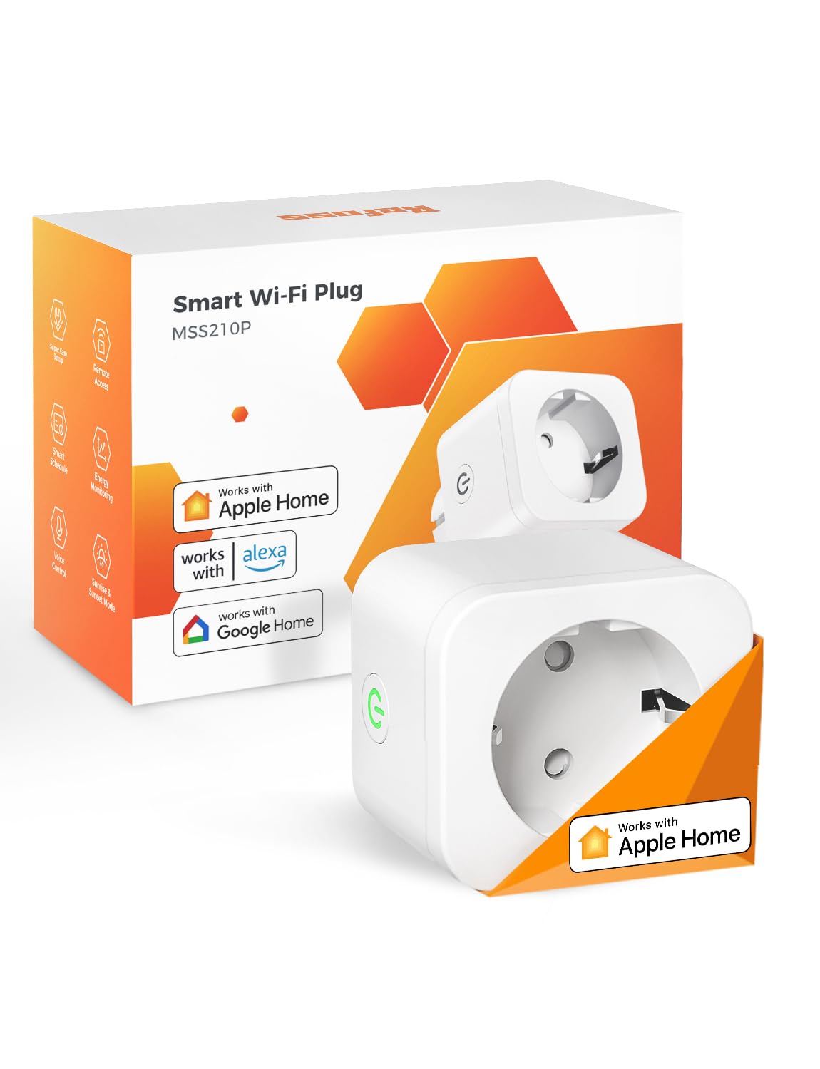 Refoss Refoss Enchufe Inteligente para Apple HomeKit, WiFi, Temporizador de 16A con Monitor de Energía, Control Remoto y por Voz, Compatible con Siri, Alexa y Google Home