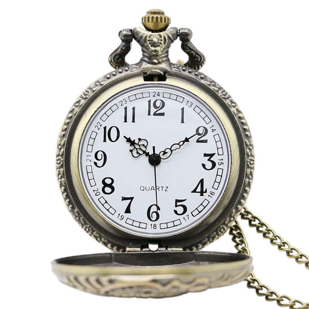 Zegarek kieszonkowy w stylu retro, Steampunk Vintage Antique Retro brązowy pociąg przedni silnik lokomotywy kolejowej kwarcowy łańcuch mężczyźni kobiety