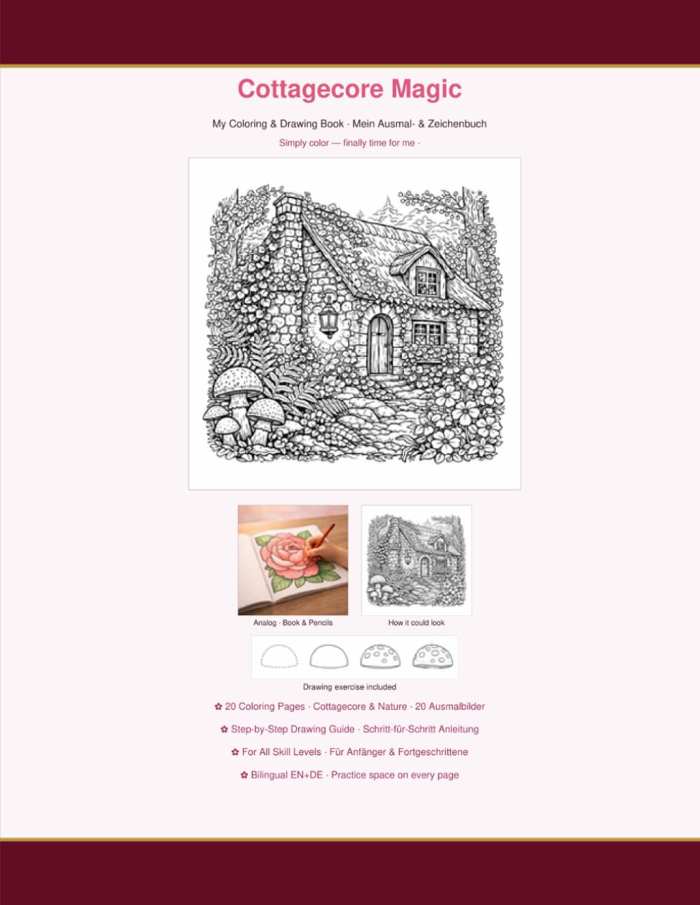 Cottagecore Magic: My Coloring & Drawing Book
