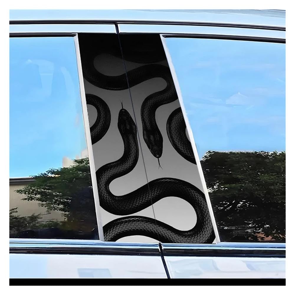 Dabhuoc One Color Car Parts 2Pcs Car Door Pillar Decoration Sticker Snake Scratch Protection