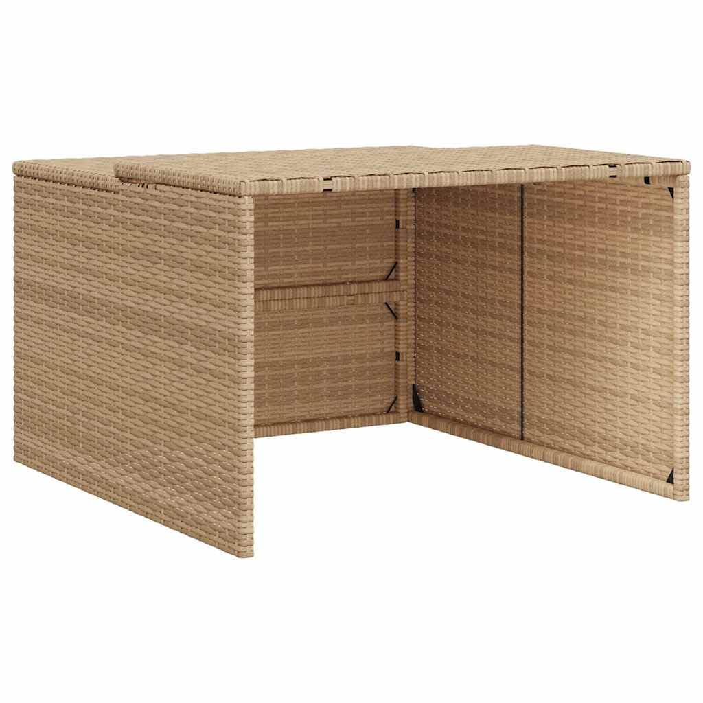vidaXL Caseta de Robot Cortacésped, Almacenamiento de Cortacésped, Cobertizo para Cortadora de Césped, Caseta de Jardín, Ratán Sintético Beige