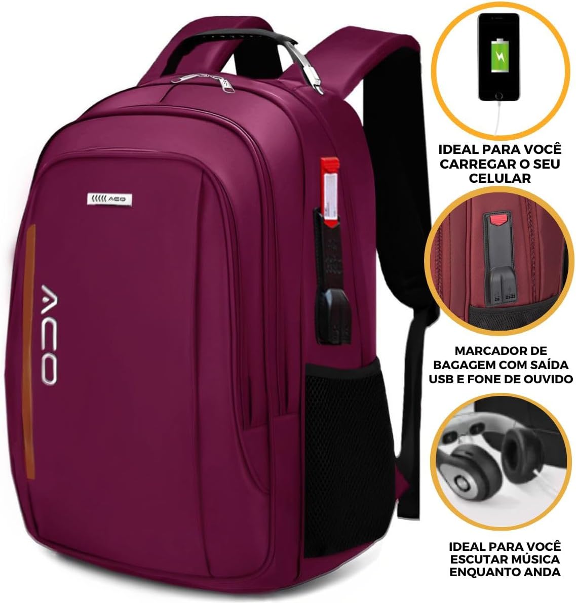 Mochila Bolsa Masculina Feminina Notebook Anti Furto Reforçada Semi Impermeável Escolar Faculdade Trabalho Viagem Resistente Executiva Cabo De Aço Saída Usb SAÍDA Fone DE OUVIDO
