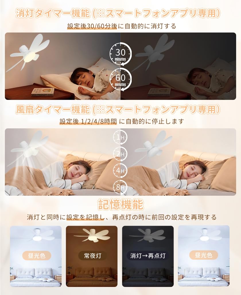 Amazon | LED シーリングファンライト 6畳 8畳 ファン付きシーリング