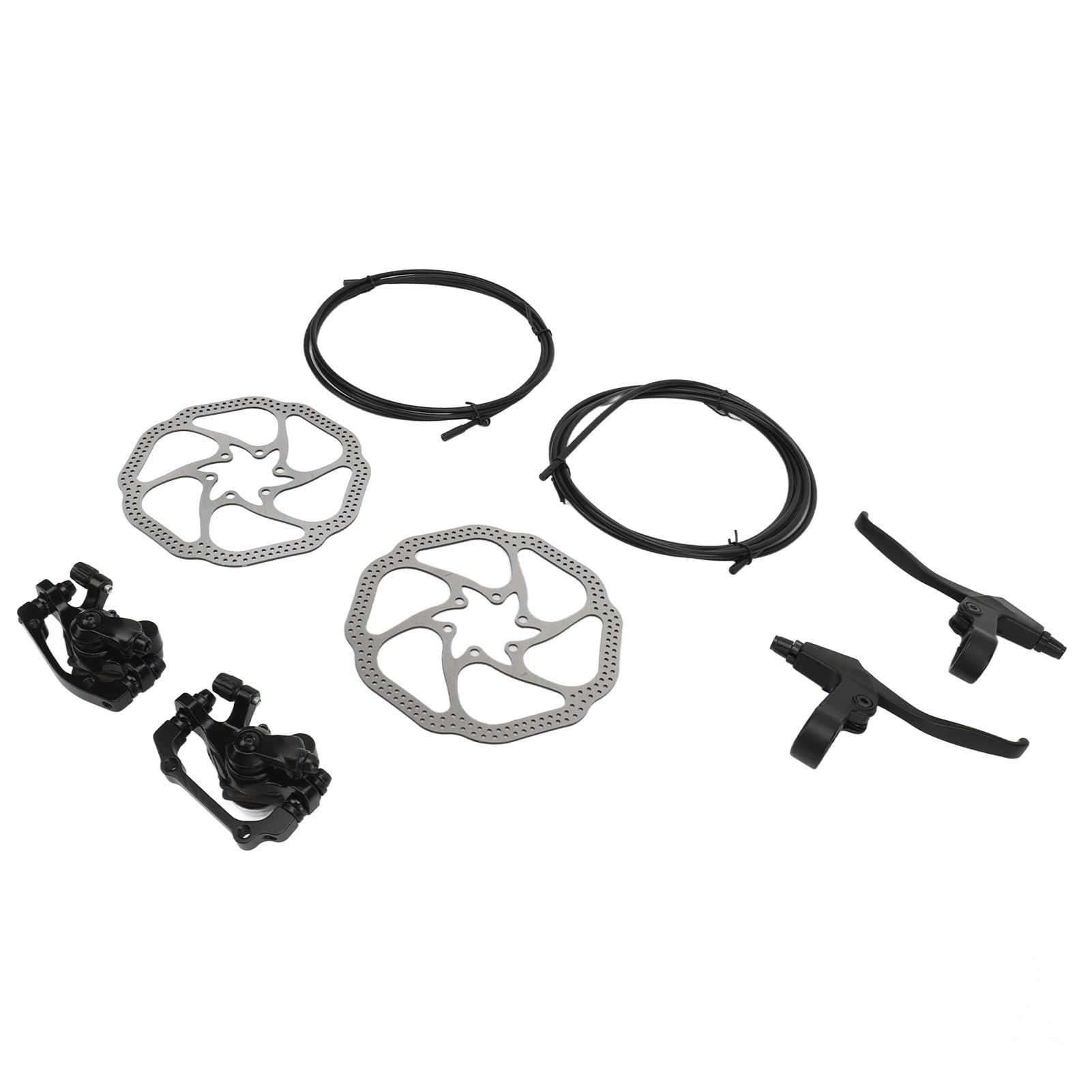 TANIQIACA Bike Disc Brake Set, Aluminum Alloy Construction, Front and Rear Caliper Brake Levers Kit with Cables, DIY Installation for Road Bikes and Mountain Bikes, Easy,