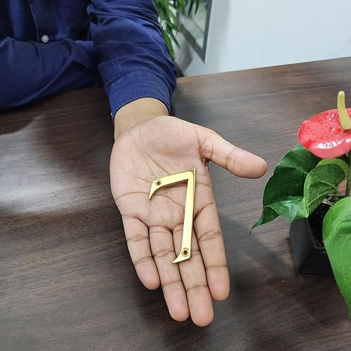 Miniatura 2 de Clio Números de buzón de latón macizo lacado pulido de 3 pulgadas para exteriores, placas de dirección para números de casa, decoración al aire