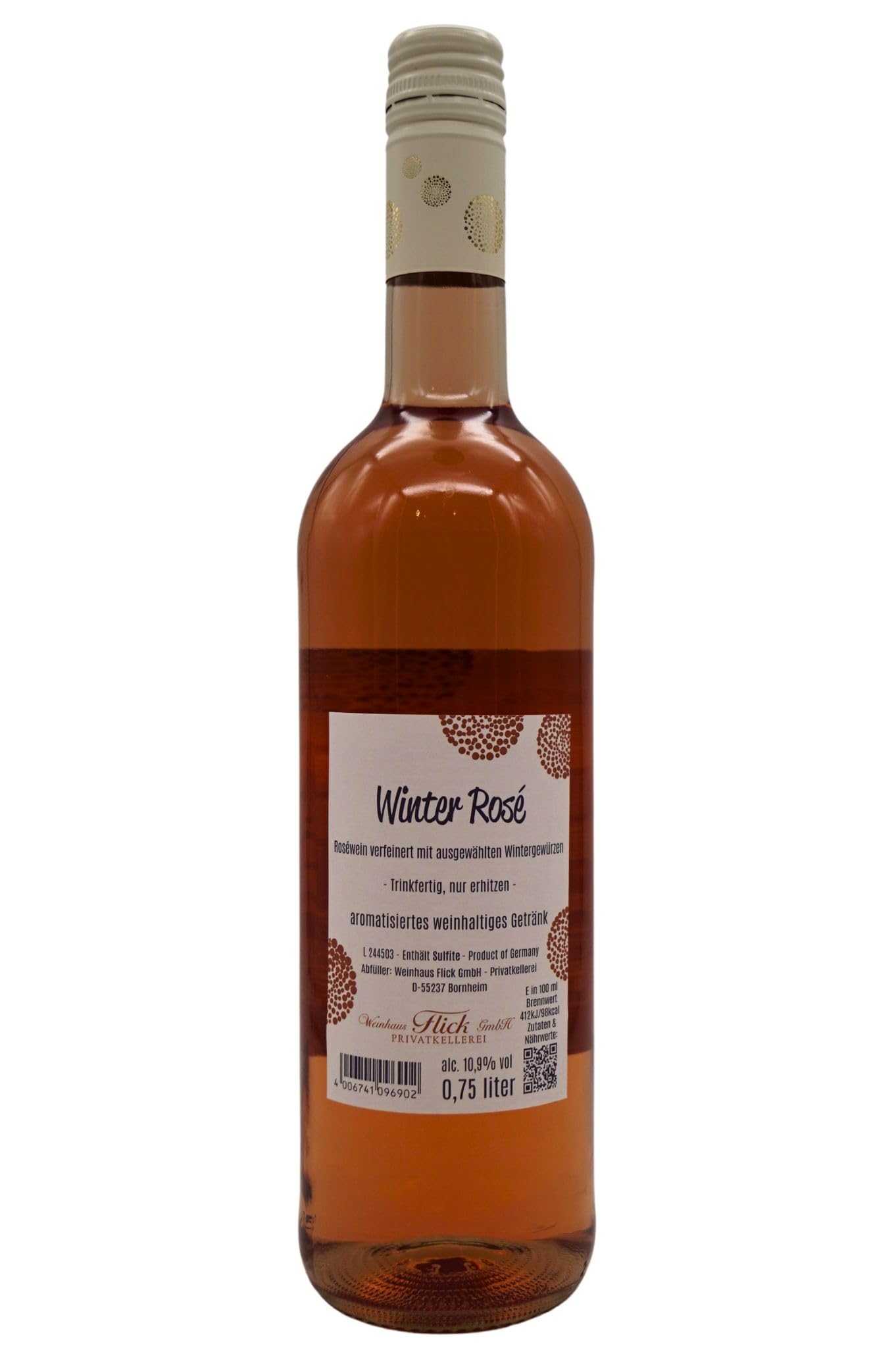 Weinhaus Flick Glühwein Winter Rose 12x0,75L | Der ausergewöhnliche Glühwein für Weihnachten und den Advent!