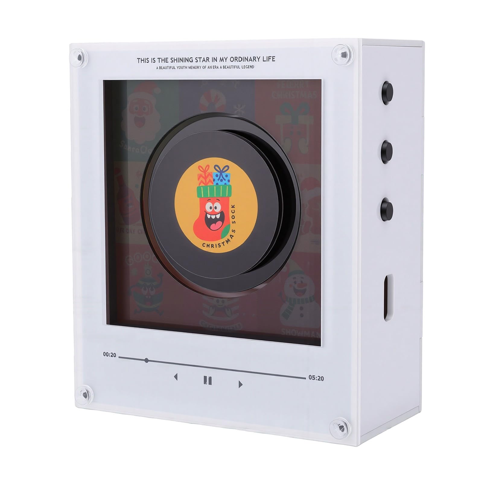 Sxhlseller Lettore Musicale NFC di Natale con 9 Dischi e Luce LED