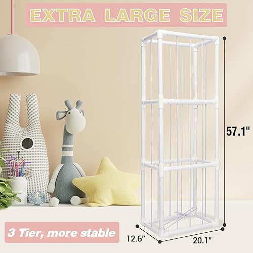 Miniatura 3 de HOUSE AGAIN Zoológico de animales de peluche, almacenamiento extra grande de animales de peluche, ahorro de espacio para soporte de juguetes de