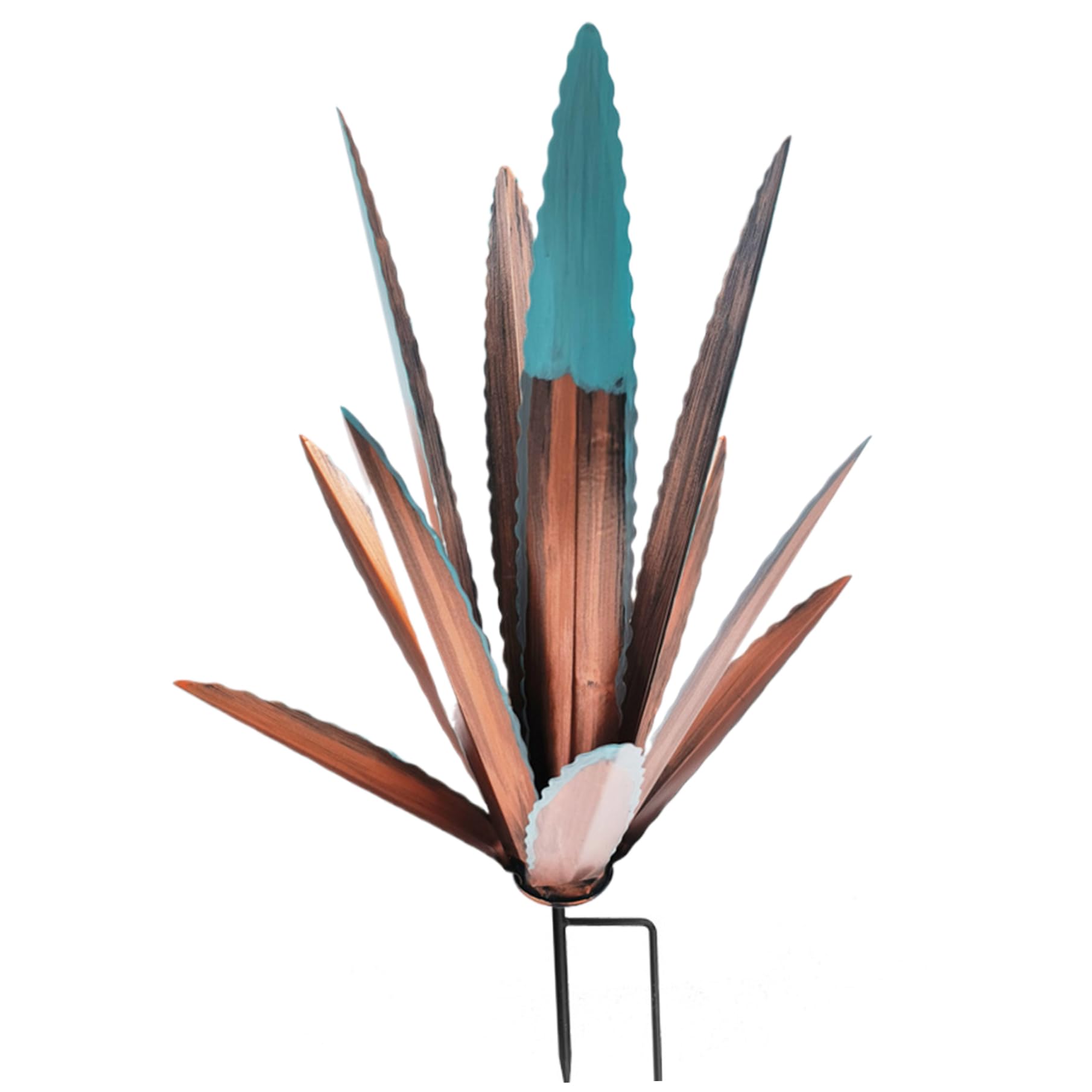 Plante d'agave artificielle en métal avec pieu pour embellir le jardin sans aucun entretien