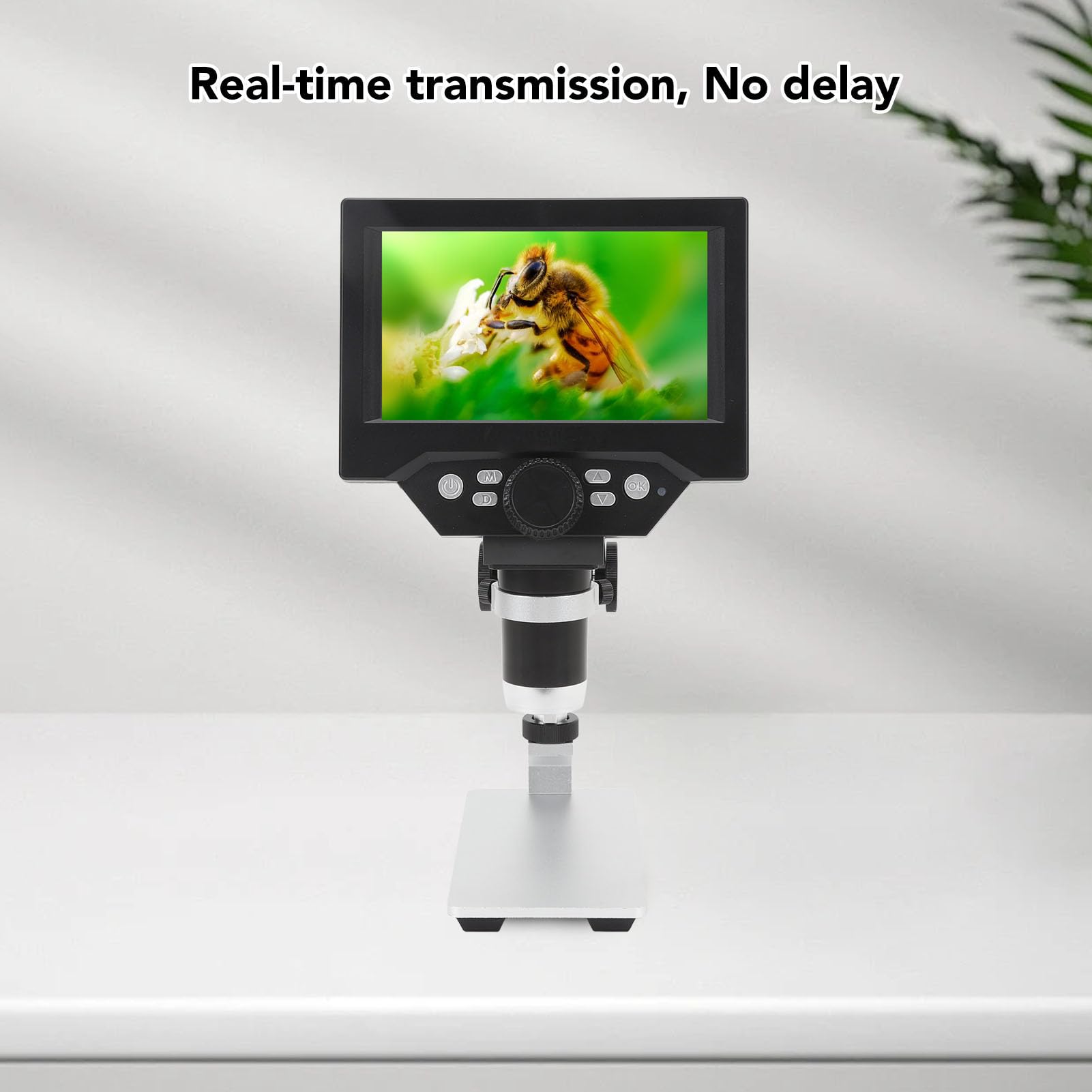 Microscopio Digital 1000x con Pantalla LCD de 5,5 Pulgadas, Imágenes HD 1080P, 8 Luces LED, Vista de PC, Soporte Ajustable en, Kit de Microscopio Biológico para Educación Infantil