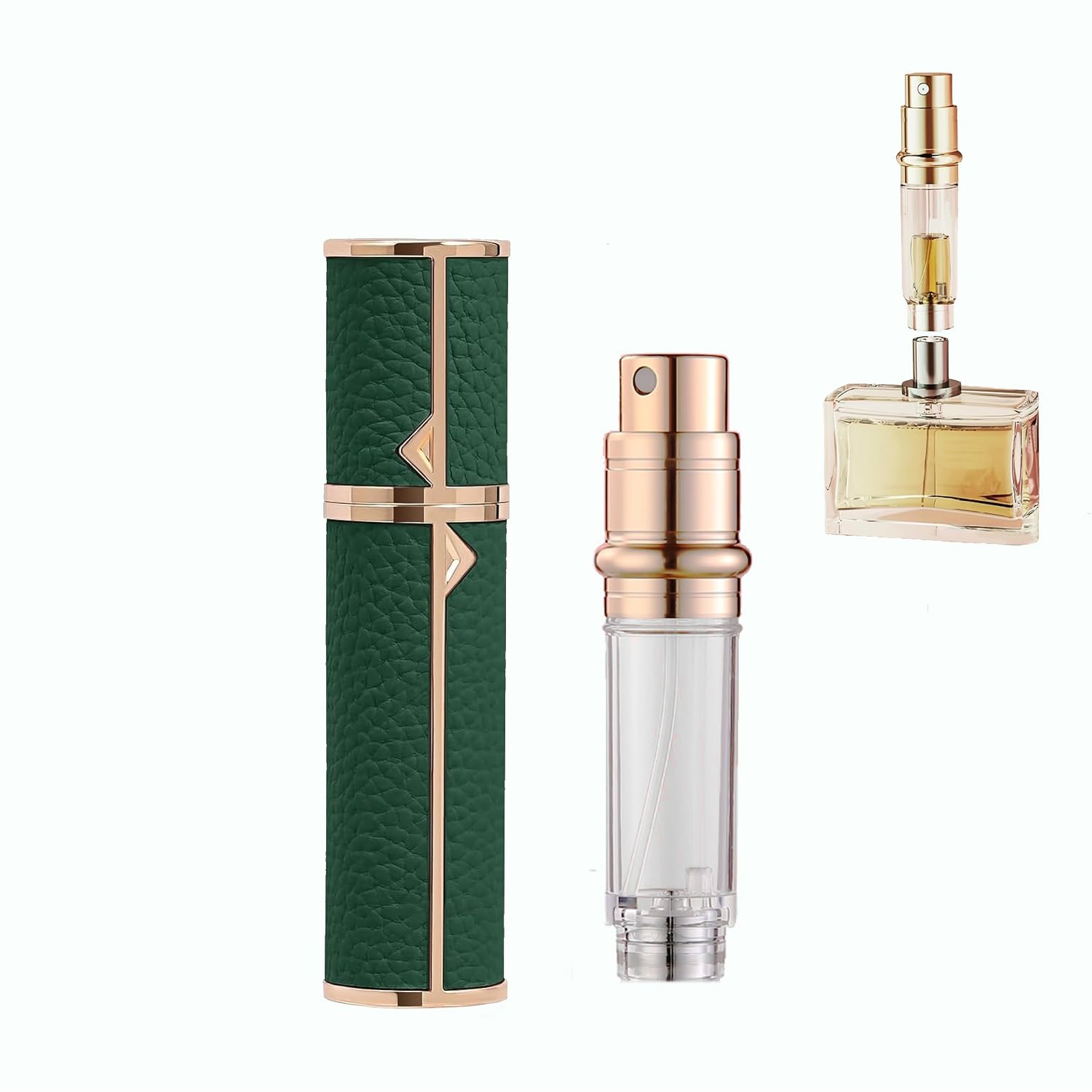 SAWOHO Travel Perfume Bottle Refillable,Perfume Travel Refillable Mini Spray Bottles Leather Cologne Dispenser, Portable Empty Spray Bottle Cologne