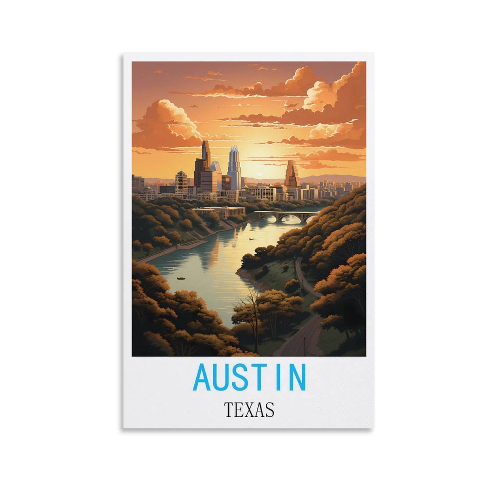 Retro Vintage Metal Tin Sign Austin Texass Art Retro Plaque for Bars Pub Playroom Man Cave Wall Decor 15x30cm