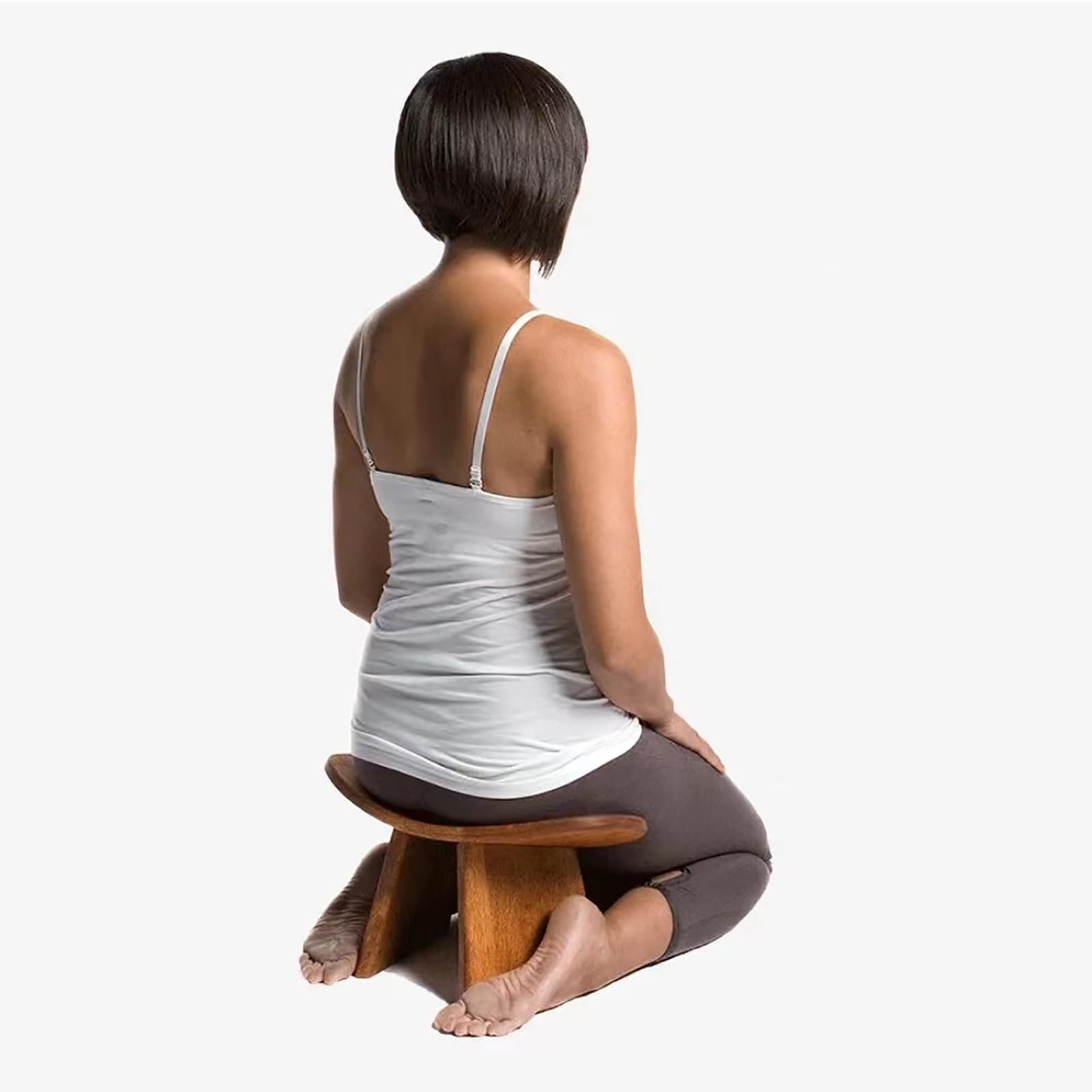 TsoLay Banc de Méditation, Tabouret de Méditation Portable, Siège Ergonomique Incliné avec Bords Arrondis, Ergonomique à Genoux en Bois Écologique Fait à la Main, pour la Prière Assise à Genoux