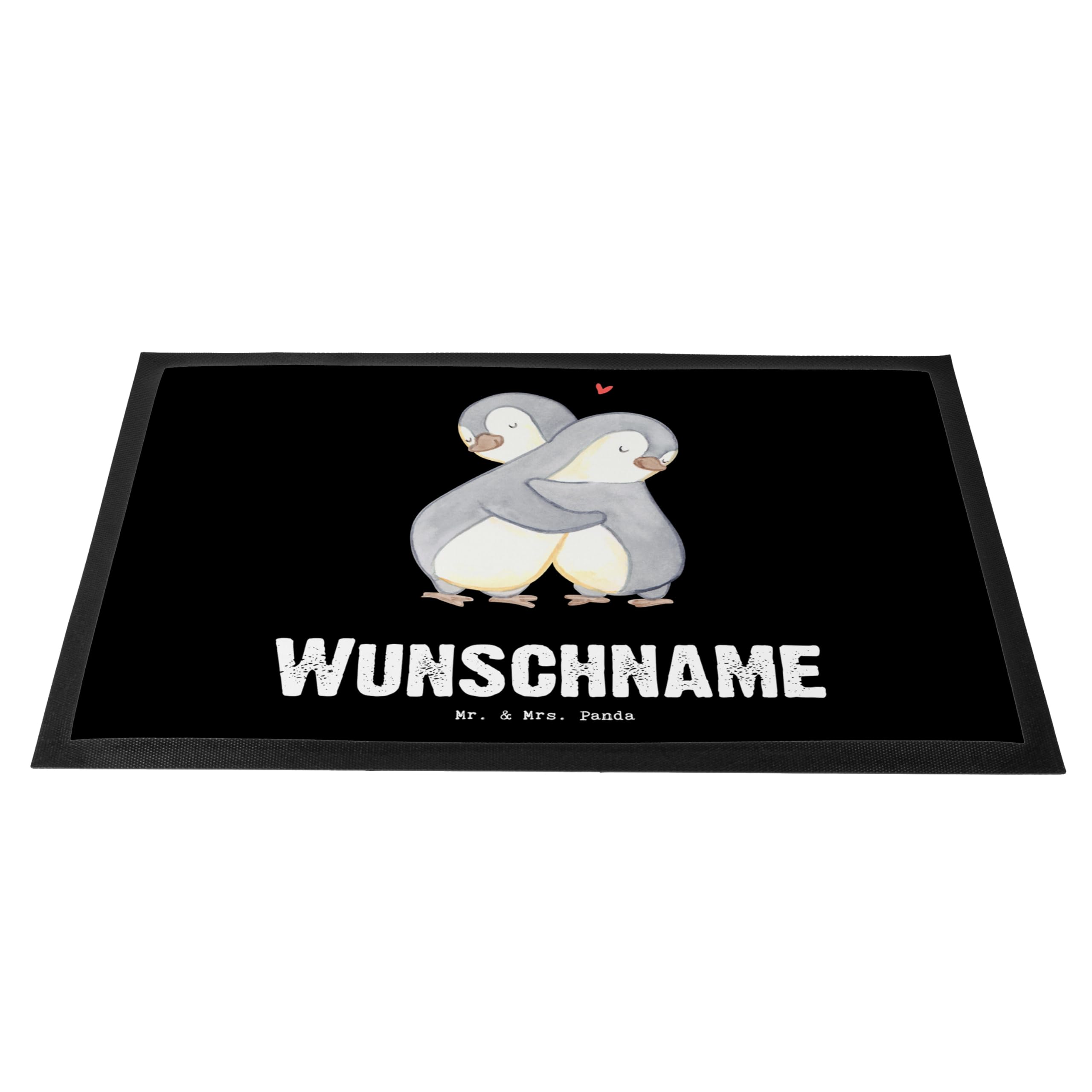 Mr. & Mrs. Panda Fußmatte personalisierbar Pinguin Beste Cousine der Welt 40 x 60 cm - Personalisierte Geschenke, Fussmatte personalisiert, Kusine, mit Name, Geschenkidee, Familie, Individuelle