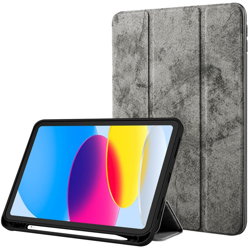 Robustrion for iPad 10th Generation Cover Case with Pencil Holder 10.9 inch Marble Series Flip Stand Case Cover and [Auto Sleep Wake] - Grey (B0BMK9ZT21) Amazon Price History, Amazon Price Tracker