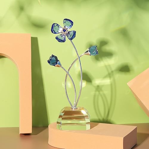 Miniatura 2 de LONGSHENG - SINCE 2001 - Figura de flor de cristal, adorno de flor de cristal, estatua de pisapapeles para el día de San Valentín, regalos de boda