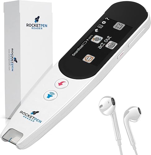 Tutor de lectura de bolígrafo cohete: utiliza sus seis ayudas de aprendizaje para hacer de la lectura tu nuevo superpoder. Escáner OCR para dislexia