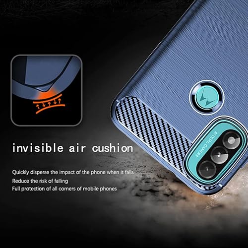 Miniatura 5 de Osophter Funda para Moto E20 con 2 protectores de pantalla para Motorola Moto E20 (azul marino)