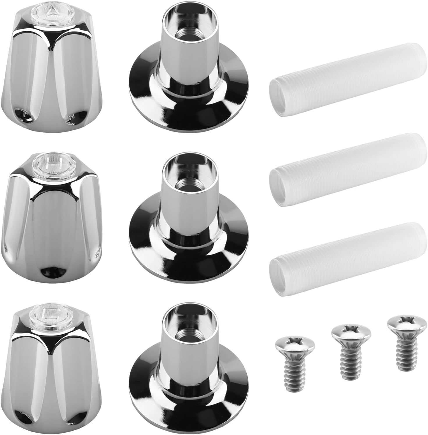 81428 Bathtub and Shower Knobs 3 Piece Replacement Kit for Price Pfister Bathtub/Shower Handle Repair, Compatible with Danco and Gerber Shower Handle Replacement/Restoration