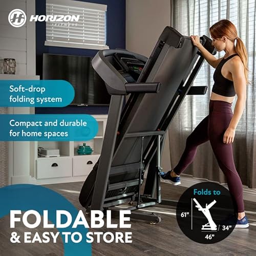 Horizon Fitness T101 Foldable Treadmill For Running And Walking With Bluetooth Connectivity, Incline, 300+ Lbs Weight Capacity, Running Machine For Home Exercise #TOP2