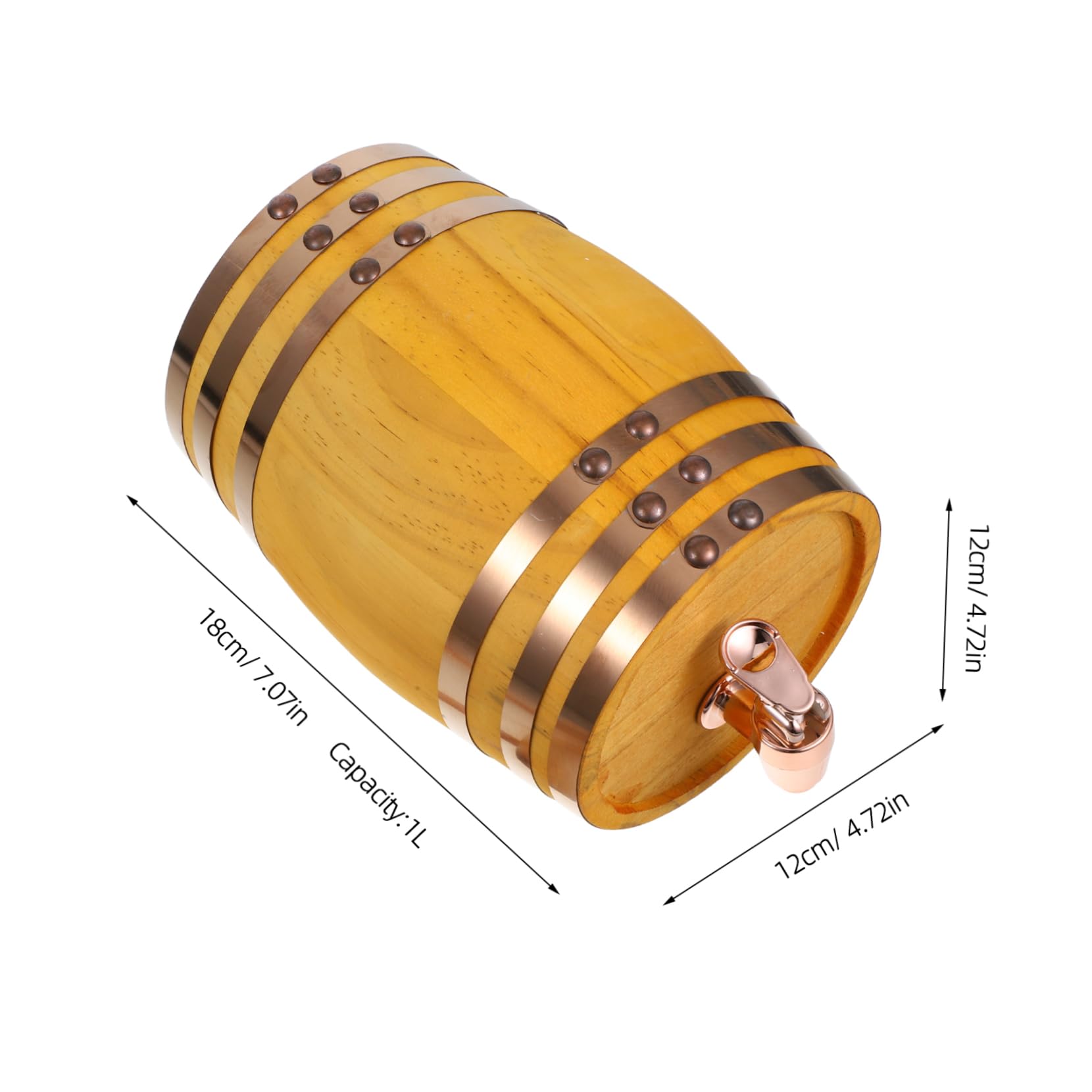 KICHOUSE Wooden Wine Barrel Dispenser Stand 1l Oak Vintage Barrels Delicate Wine Dispenser Useful Wine Bottle