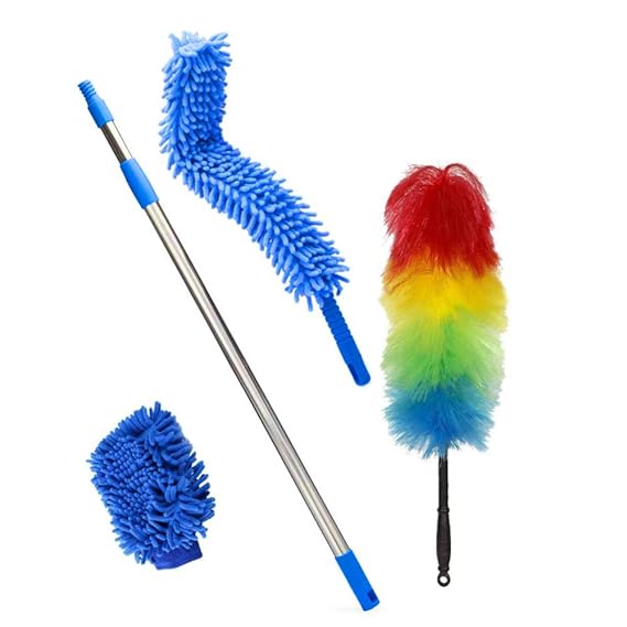 SUNAM Microfiber Feather Cleaning Duster Extendable NonScratchy