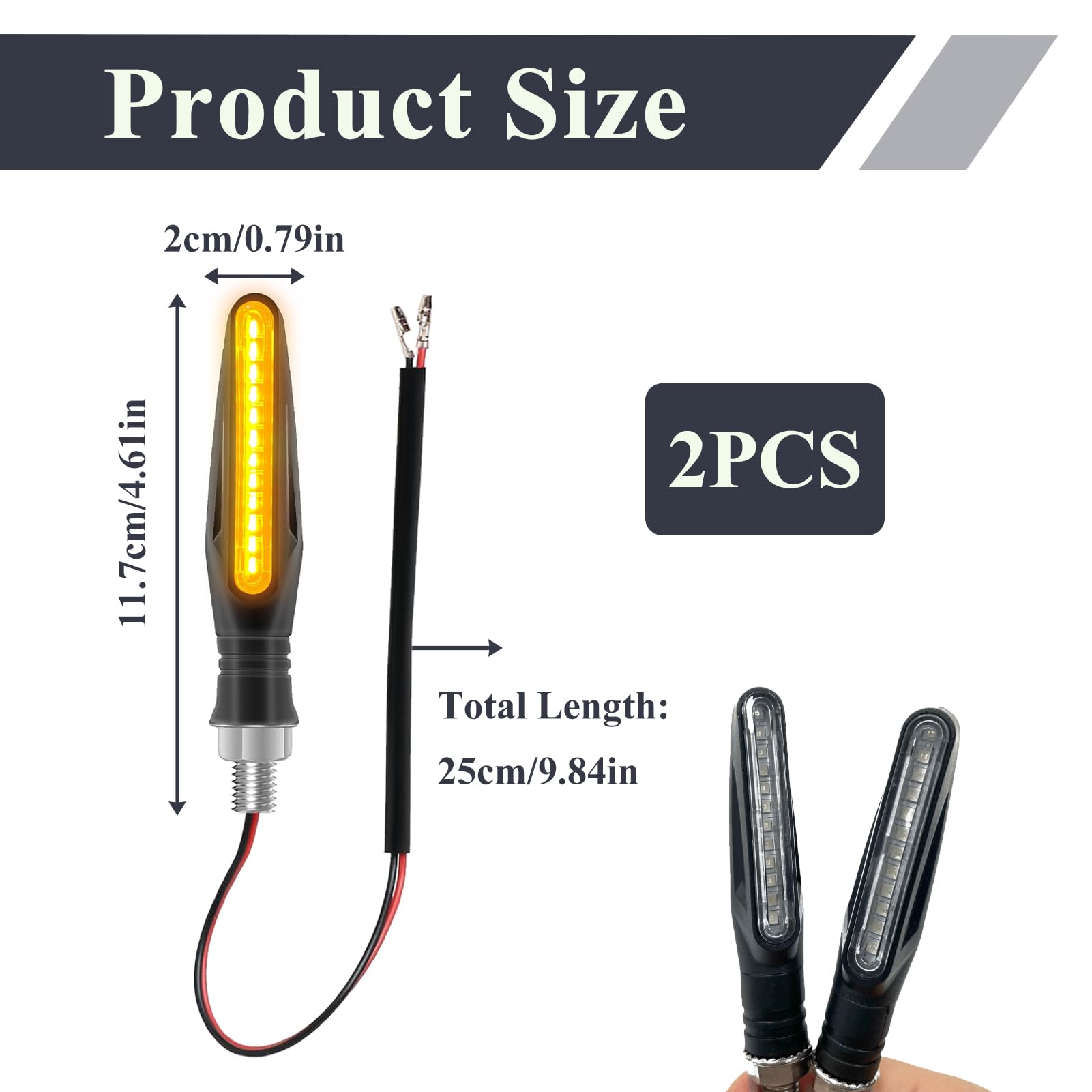 2 Piezas Intermitentes Moto LED 12V Universales, Luz Señal de Giro Ámbar con 12 LED, Luz Estroboscópica Impermeable para Motocicleta Scooter Bicicleta Coche Indicador Señalización Compacto