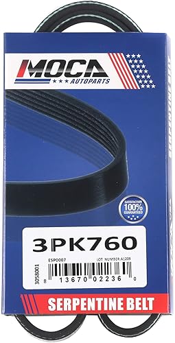 Miniatura 1 de Correa de transmisión EPDM 3PK760 para Toyota Celica 2.2L 1990-1999 para Toyota Celica 2.2L, Camry 2.0L 1983-1991, RAV4 2.0L 1996-1900, 1988-1992