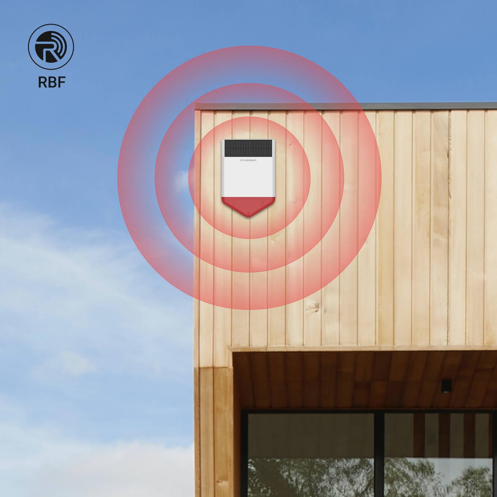 Sirena exterior SO1 - IP65 approved Wireless alarm sirens, Volumen ajustable hasta 105 dB, larga distancia de comunicación hasta 3150m, Solar panel charging