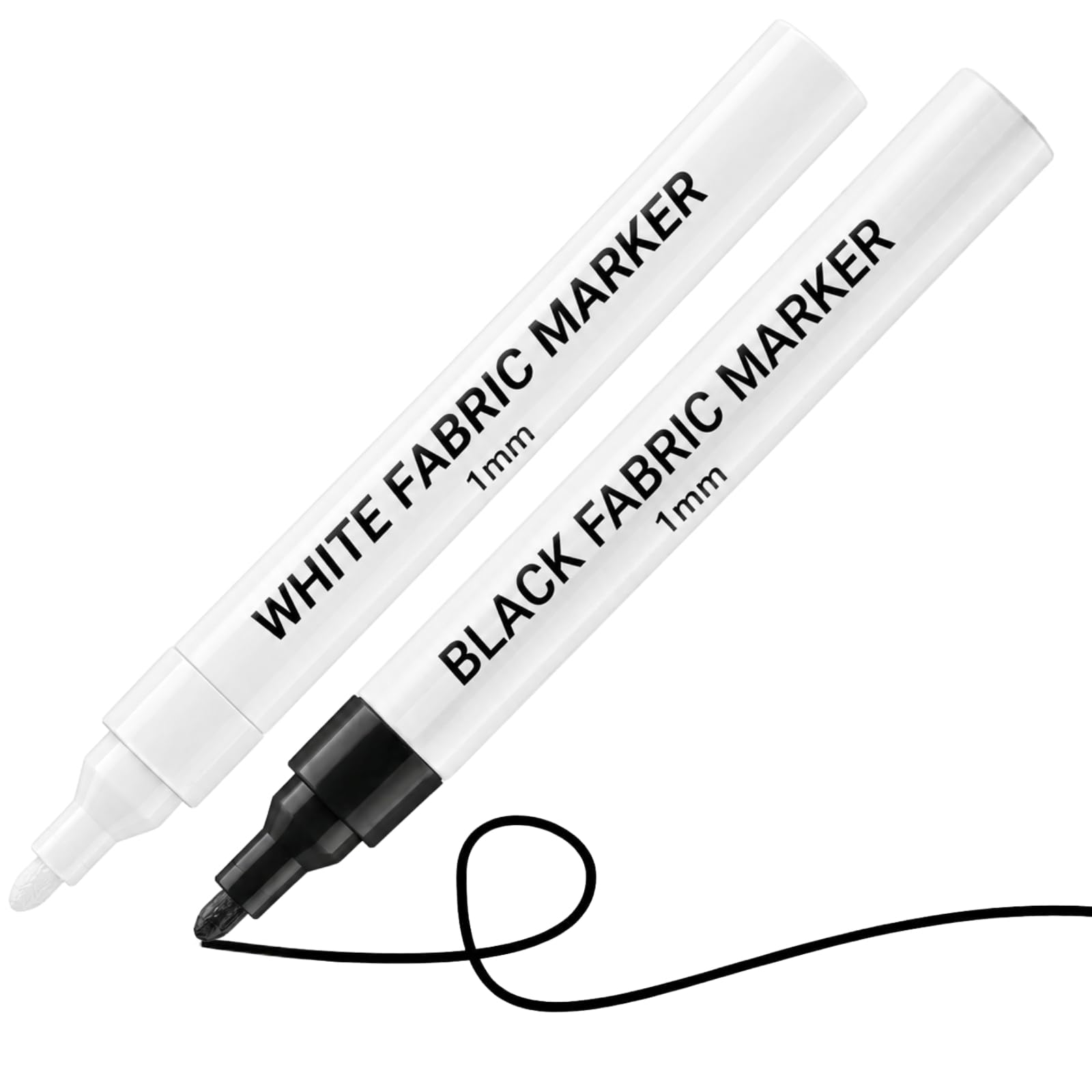HowseHold Laundry Marker Pens (Pack of 2) Black and White Fabric Permanent Markers for Clothes, School Uniform Dark and Light Farbics Fine Nibs