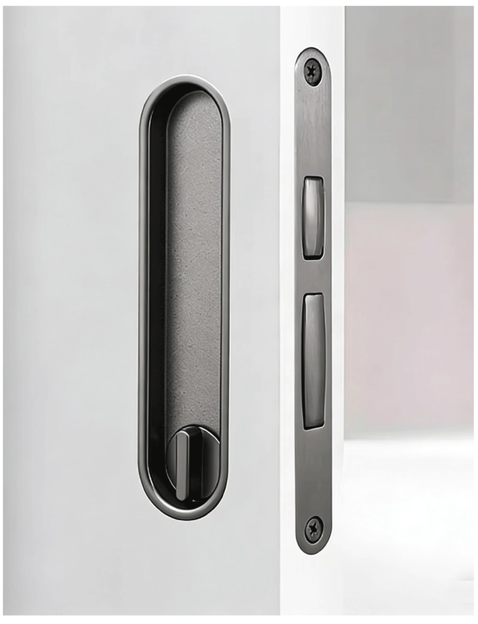 Cerradura de puerta corredera empotrada, cerradura de bolsillo para muebles de madera, fácil instalación y mecanismo seguro