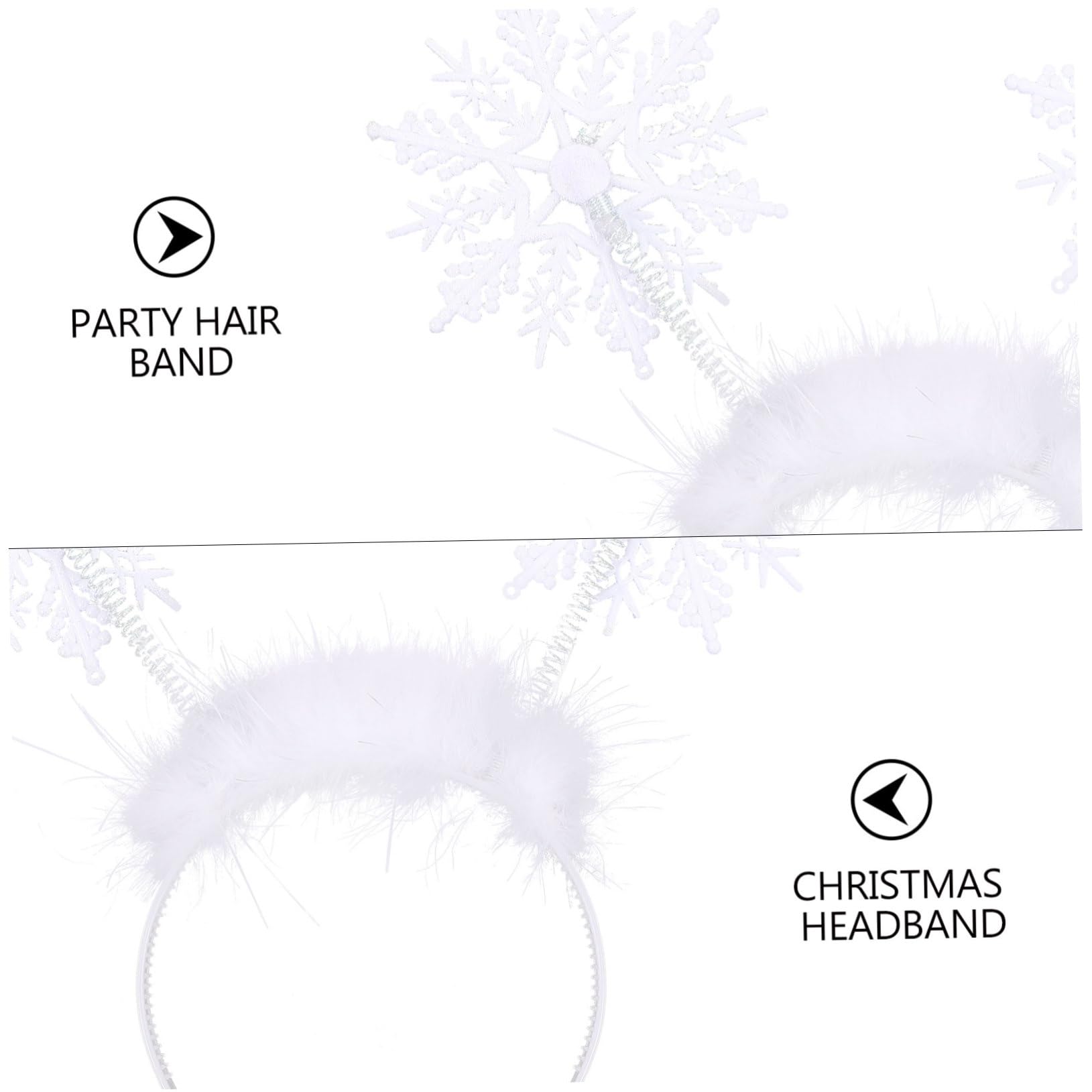 ERINGOGO 2pezzi Fiocco di Natale Cerchietto per Capelli Fascia per Capelli Forma di Fiocco Bianca Decorativa da Palcoscenico