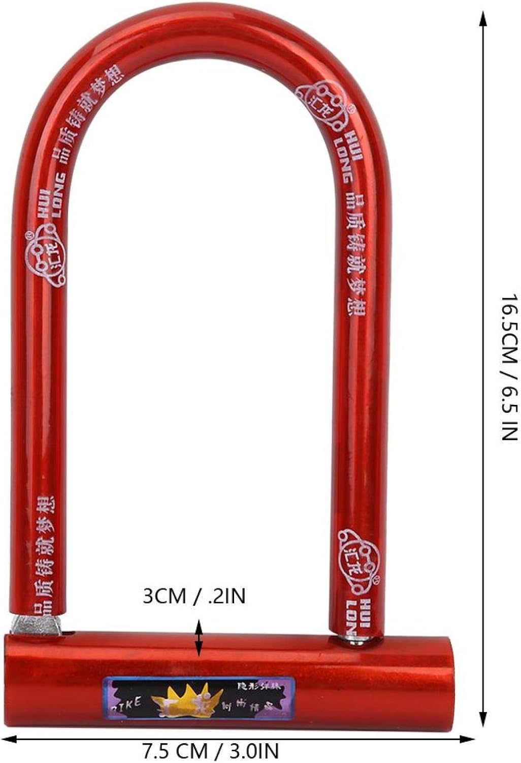 Anti Theft Waterproof Rustproof Pure Copper Core Locks,Bike U Shaped Steel Lock, Suita for Office Doors Motorcycles and Shop Doors (Blue), Bike U Shaped Steel Lock, Anti Theft Waterproof Rubi (Red)